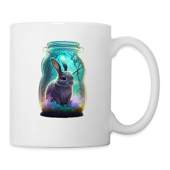 Un lapin dans un bocal - Mug blanc - blanc - Droite
