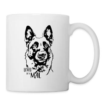 Loved by a Mal Malinois Dog Saying Dogs Wilsigns - Mug - white - Right