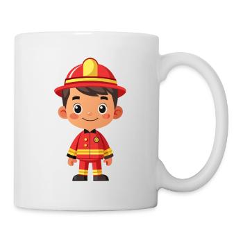 Héros en rouge le pompier - Mug blanc - blanc - Droite