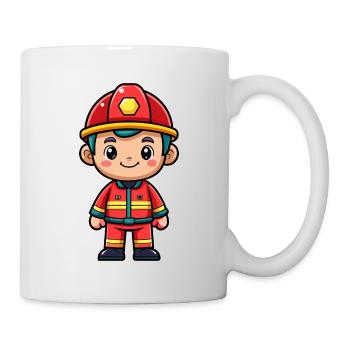 Héros en rouge le pompier - Mug blanc - blanc - Droite
