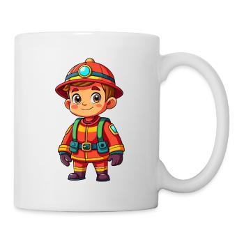 Héros en rouge le pompier - Mug blanc - blanc - Droite