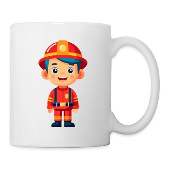 Héros en rouge le pompier - Mug blanc - blanc - Droite