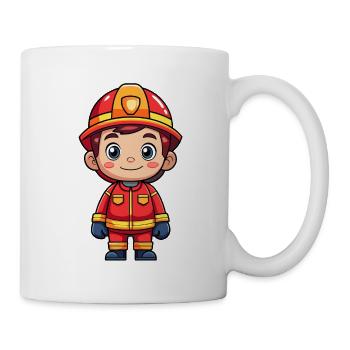 Héros en rouge le pompier - Mug blanc - blanc - Droite