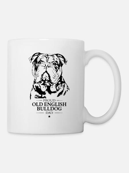 Old English Bulldog Dad Hunde Hund OEB Wilsigns - Tasse - Weiß