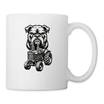 Tractor with Bulldog – Strong design for real fans - Mug - white - Right