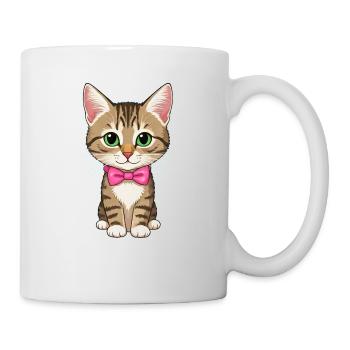 Niedliche Katze - Tasse - Weiß - Rechts