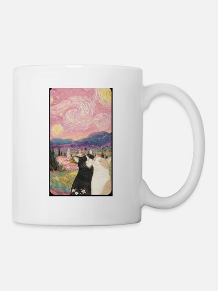 Katzen unter dem Sternenhimmel - Tasse - Weiß