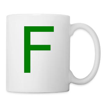 F alphabet lettre verte - Mug blanc - blanc - Droite