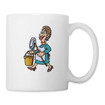 Cleaning lady cleaner - Mug - white - Right