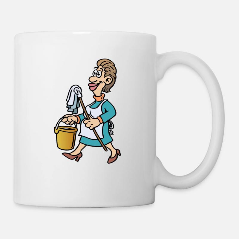 Cleaning lady cleaner - Mug - white