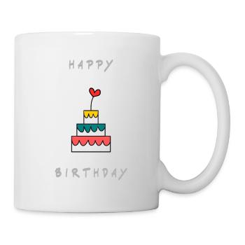 Birthday. HAPPY BIRTHDAY. Happy birthday. - Mug - white - Right