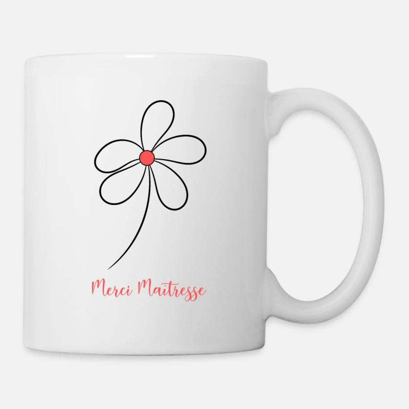 MERCI. MERCI MAÎTRESSE. CADEAU MAÎTRESSE. VACANCES - Mug blanc - blanc