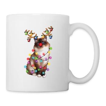 Chat Birman de Noël - Drôle de renne Noël Kitty - Mug blanc - blanc - Droite