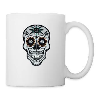 Skull Mexican Style, Día de Muertos - Tasse - Weiß - Rechts