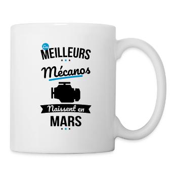 Les meilleurs mécanos naissent en Mars - Mug blanc - blanc - Droite
