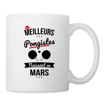 Les meilleurs pongistes naissent en Mars - Mug blanc - blanc - Droite