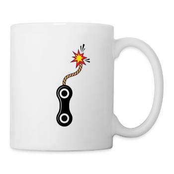 Bicycle "exlosive bike chain" Gravel bike cyclist - Mug - white - Right