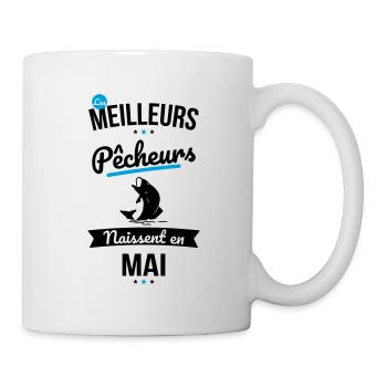 Les meilleurs pêcheurs naissent en Mai - Mug blanc - blanc - Droite