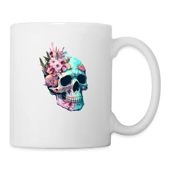 Le crâne peut être personnalisé avec des fleurs - Mug blanc - blanc - Droite