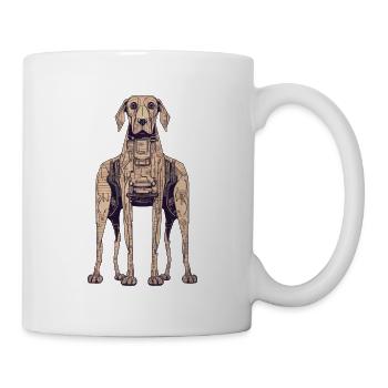 sechsbeiniger Dobermann Cyborg - Abstraktes - Tasse - Weiß - Rechts