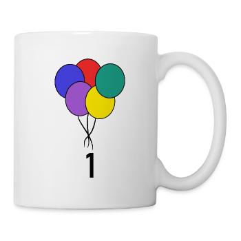 1. 1 AN. 1er ANNIVERSAIRE. ANNIVERSAIRE 1 AN - Mug blanc - blanc - Droite