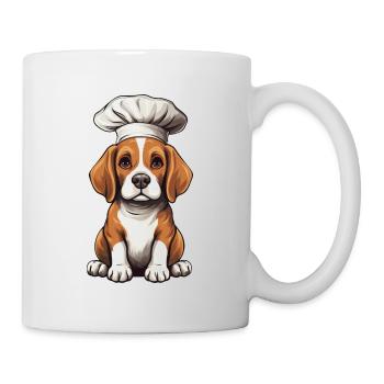 Cooking Beagle with Chef's Hat, Funny Design for - Mug - white - Right