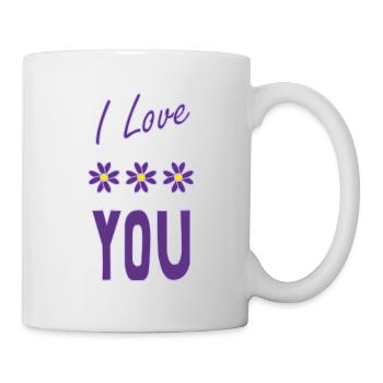 SAINT VALENTIN. EVJF. JE T'AIME. I LOVE YOU. AMOUR - Mug blanc - blanc - Droite