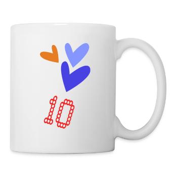 10. 10 YEARS. 10TH ANNIVERSARY. BIRTHDAY 10 YEARS. - Mug - white - Right