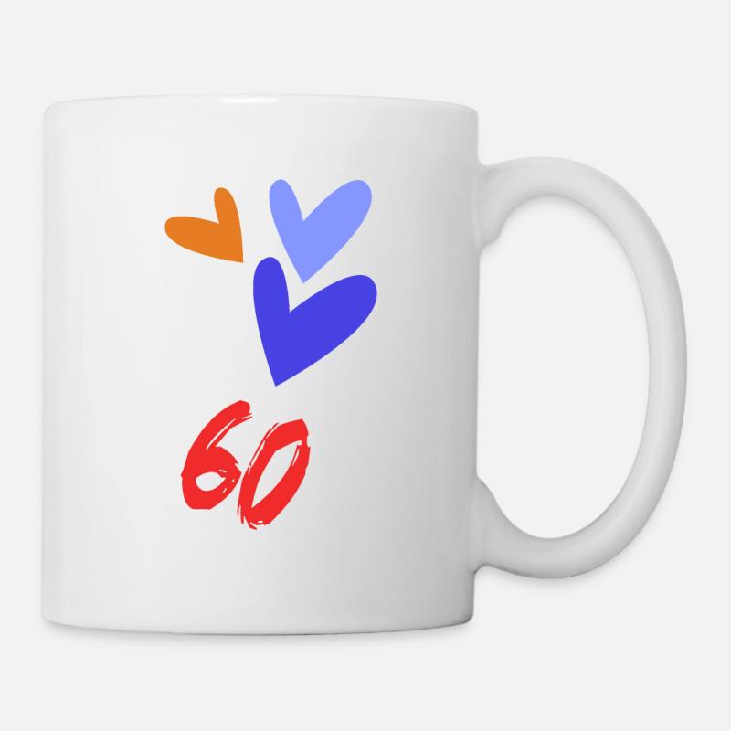 60. 60 YEARS. 60TH ANNIVERSARY. BIRTHDAY 60 YEARS. - Mug - white
