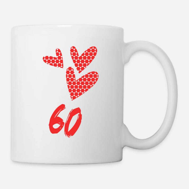 60. 60 YEARS. 60TH ANNIVERSARY. BIRTHDAY 60 YEARS. - Mug - white