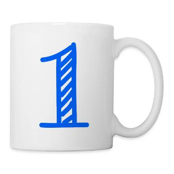 1. 1 AN. 1er ANNIVERSAIRE. ANNIVERSAIRE 1 AN. UN - Mug blanc - blanc - Droite