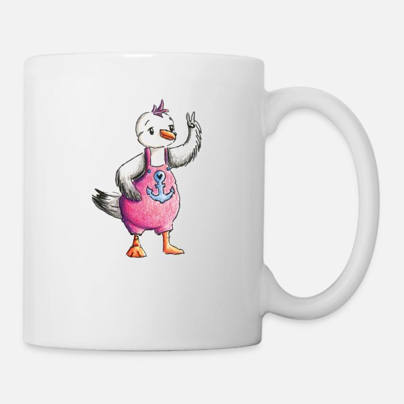 Möwe Peace - Tasse - Weiß