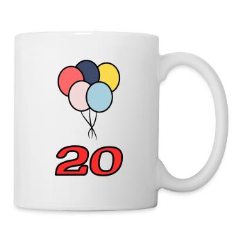 20. 20 ANS. 20e ANNIVERSAIRE. ANNIVERSAIRE 20 ANS. - Mug blanc - blanc - Droite