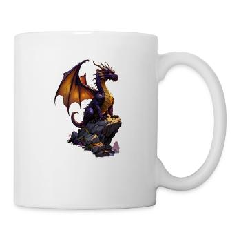 Majestätischer lila Drache - Tasse - Weiß - Rechts