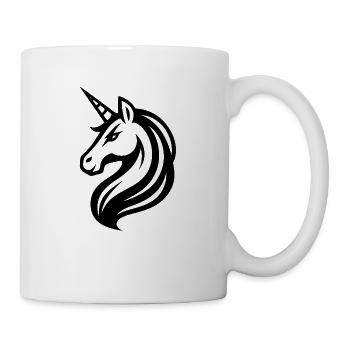L’ de la licorne – Dessin au trait moderne - Mug blanc - blanc - Droite