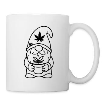 Süßer Zwerg mit Cannabispflanze - Tasse - Weiß - Rechts