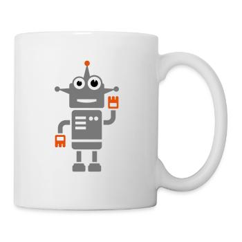 Roboter Geschenk - Tasse - Weiß - Rechts
