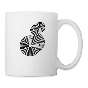 labyrinthe rond en deux parties - Mug blanc - blanc - Droite