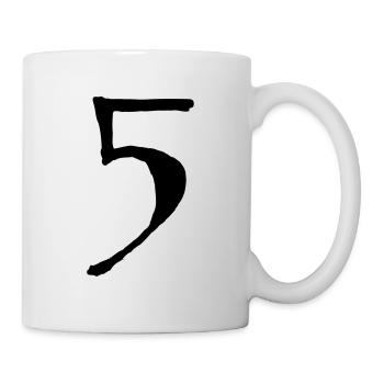 fünf five zahl 5 - Tasse - Weiß - Rechts