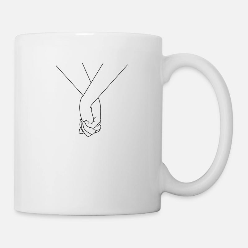 Hand in hand black - Mug - white