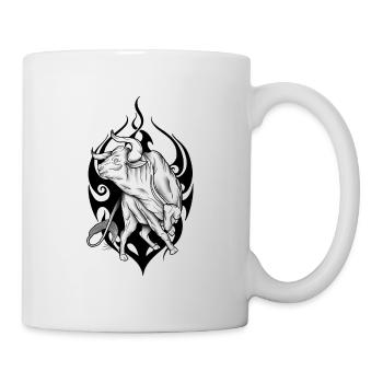 Bull tribal background - Mug - white - Right