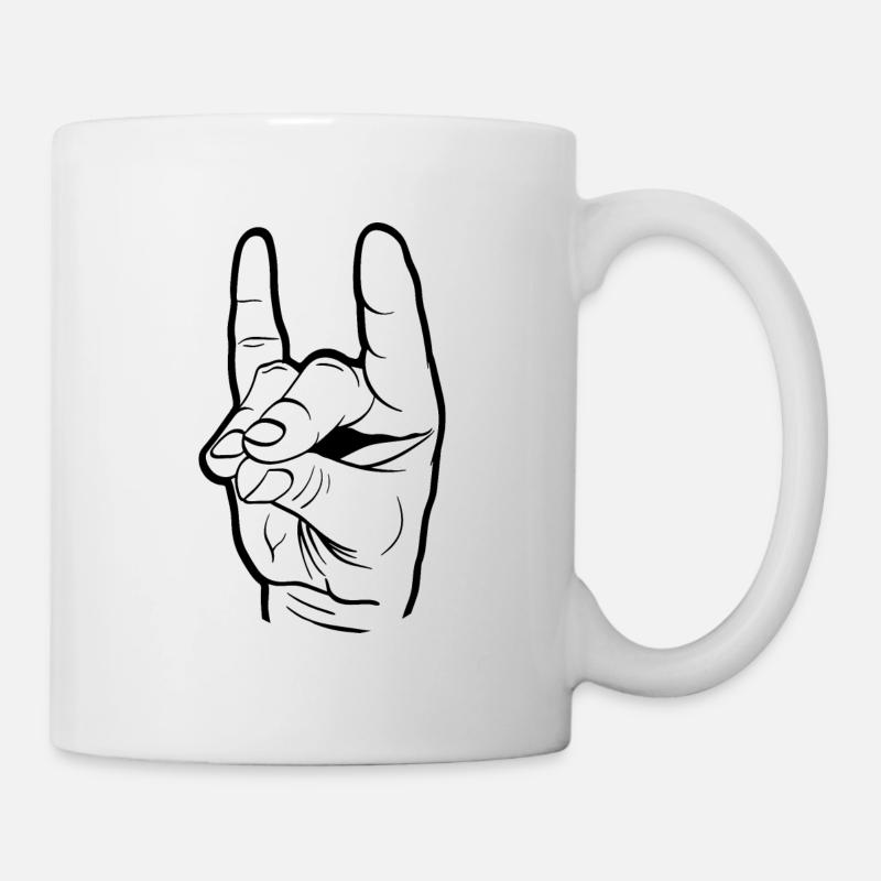 Geschenk Geste Silhouette Schweigefuchs - Tasse - Weiß
