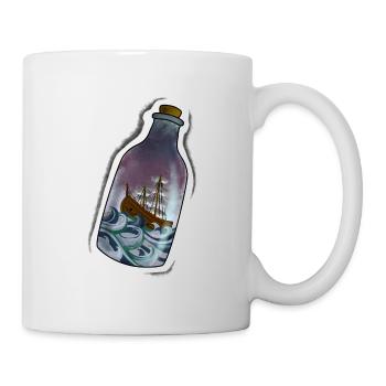 navire bouteille mer autocollants marins voilier - Mug blanc - blanc - Droite
