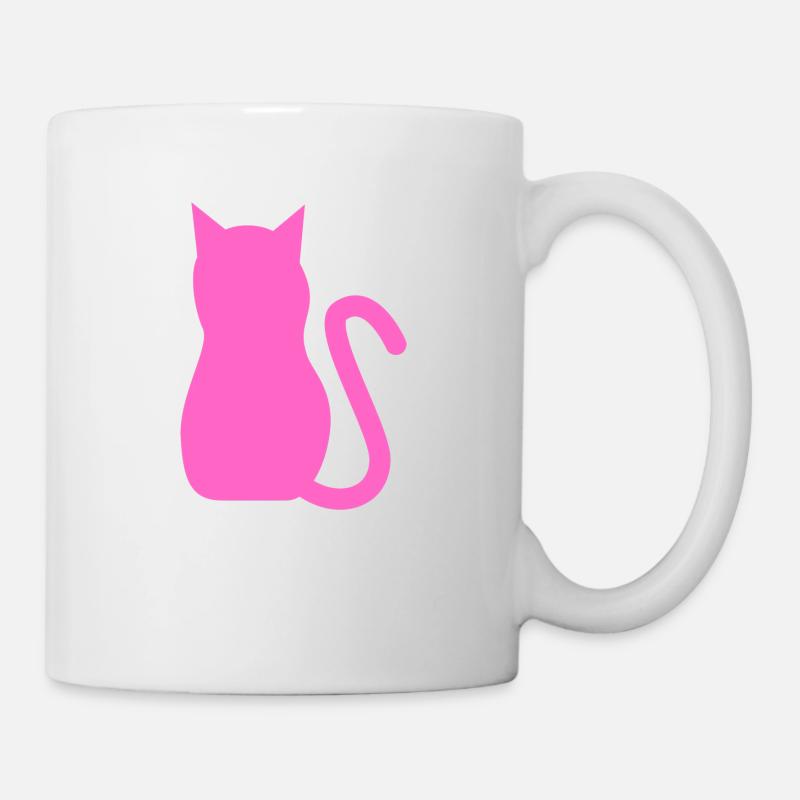 Pinke Katze - Tasse - Weiß