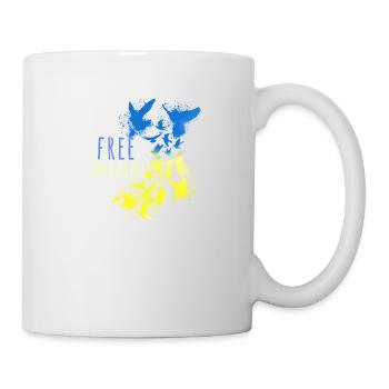 ukraine,free Ukraine,peace,friede,tauben,flagge - Tasse - Weiß - Rechts