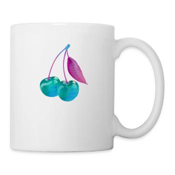 kirsche,cherrie,graffiti,blau,malerei,pop-art - Tasse - Weiß - Rechts