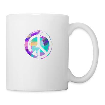 peace, pink,friede,graffiti,blau,bunt - Tasse - Weiß - Rechts