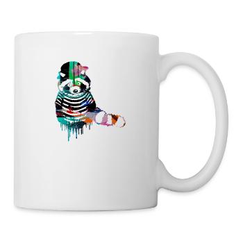 raton laveur, coloré, pantomime, graffiti - Mug blanc - blanc - Droite