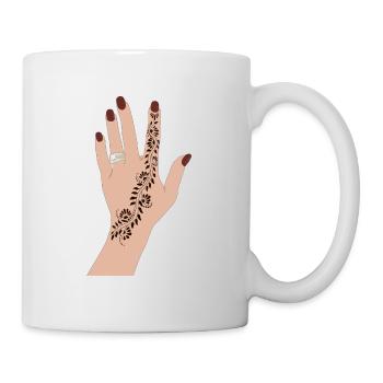 Mains au henné dessinées à la main - Mehndi Art - Mug blanc - blanc - Droite