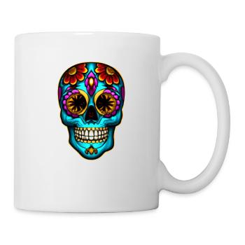 Skull Mexican Style, Día de Muertos - Tasse - Weiß - Rechts